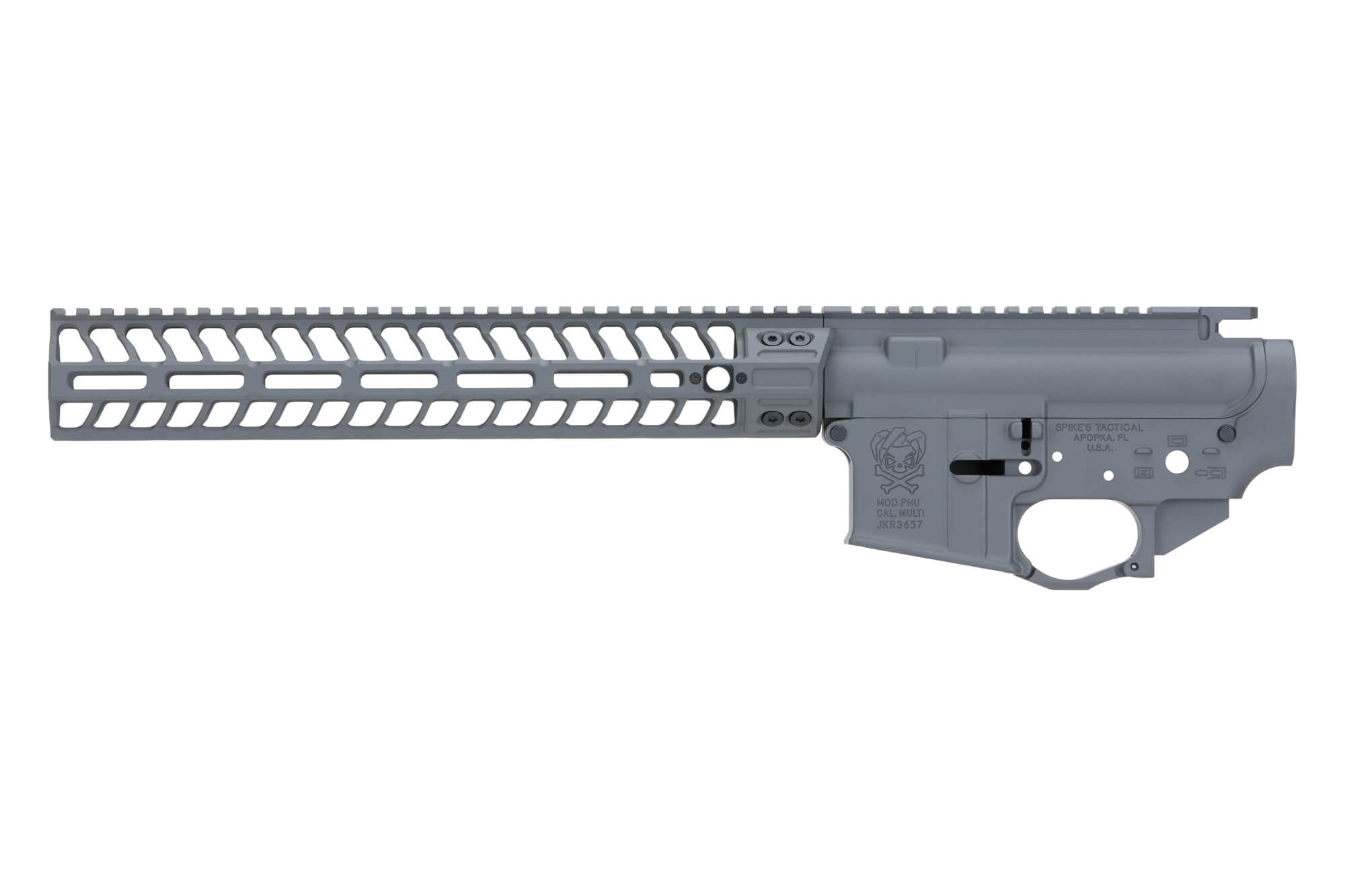 Spikes Upper/PHU Joker Lower/12″ CRR MLOK Rail Set – Boulder Grey